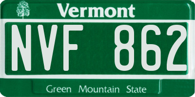 VT license plate NVF862