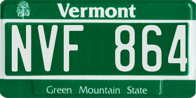 VT license plate NVF864