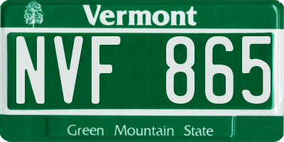 VT license plate NVF865