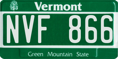 VT license plate NVF866