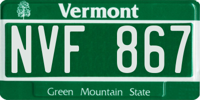 VT license plate NVF867