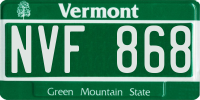 VT license plate NVF868