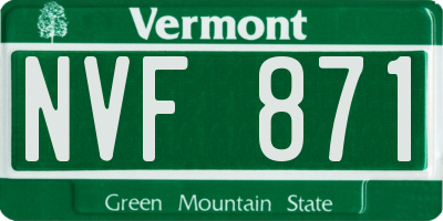 VT license plate NVF871