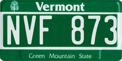 VT license plate NVF873