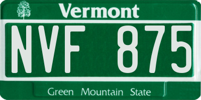 VT license plate NVF875