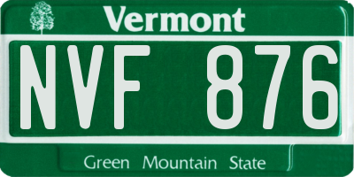 VT license plate NVF876