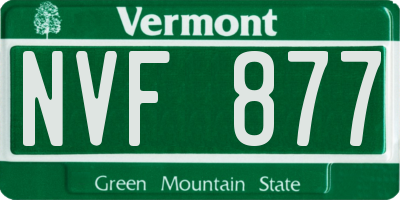 VT license plate NVF877