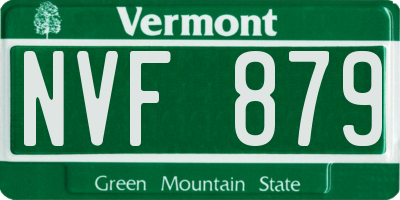 VT license plate NVF879