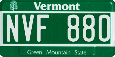 VT license plate NVF880