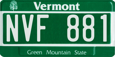 VT license plate NVF881