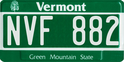 VT license plate NVF882