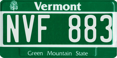 VT license plate NVF883
