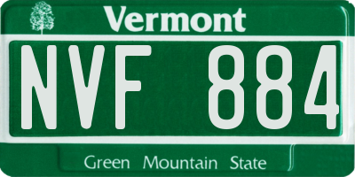 VT license plate NVF884