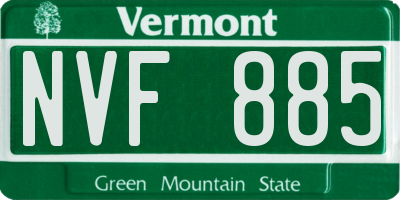 VT license plate NVF885