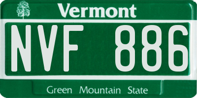 VT license plate NVF886