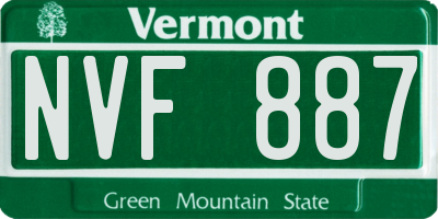 VT license plate NVF887
