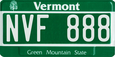 VT license plate NVF888