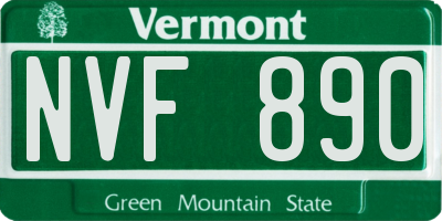 VT license plate NVF890