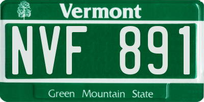 VT license plate NVF891