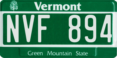 VT license plate NVF894