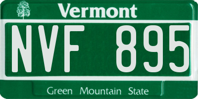 VT license plate NVF895