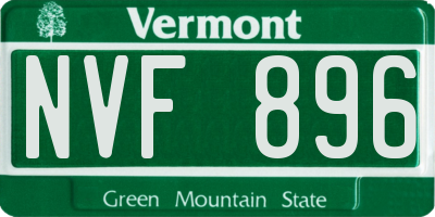 VT license plate NVF896