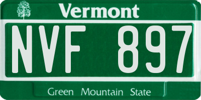 VT license plate NVF897