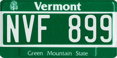 VT license plate NVF899