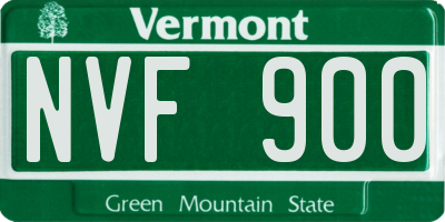 VT license plate NVF900