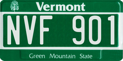 VT license plate NVF901