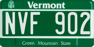 VT license plate NVF902