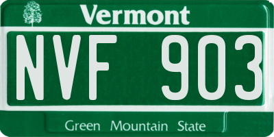 VT license plate NVF903