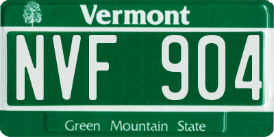 VT license plate NVF904