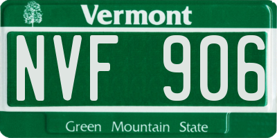VT license plate NVF906