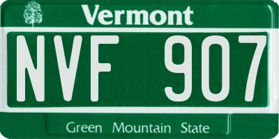 VT license plate NVF907