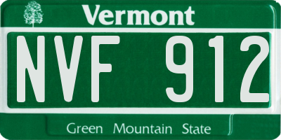 VT license plate NVF912