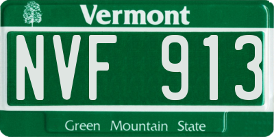 VT license plate NVF913