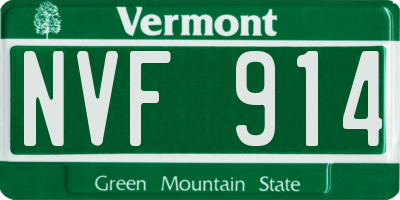 VT license plate NVF914