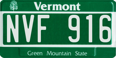 VT license plate NVF916