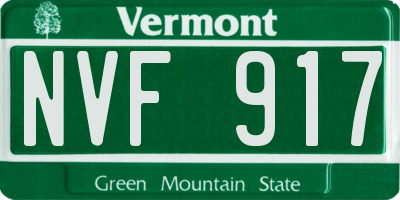 VT license plate NVF917