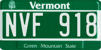 VT license plate NVF918