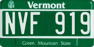VT license plate NVF919
