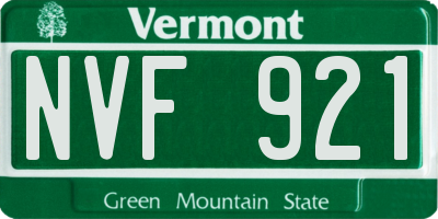 VT license plate NVF921