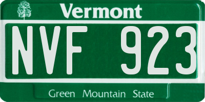 VT license plate NVF923