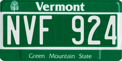 VT license plate NVF924