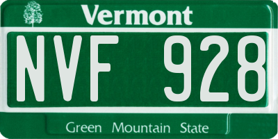 VT license plate NVF928