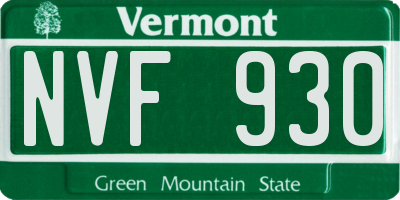 VT license plate NVF930