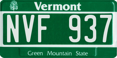 VT license plate NVF937