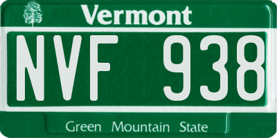 VT license plate NVF938