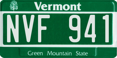 VT license plate NVF941